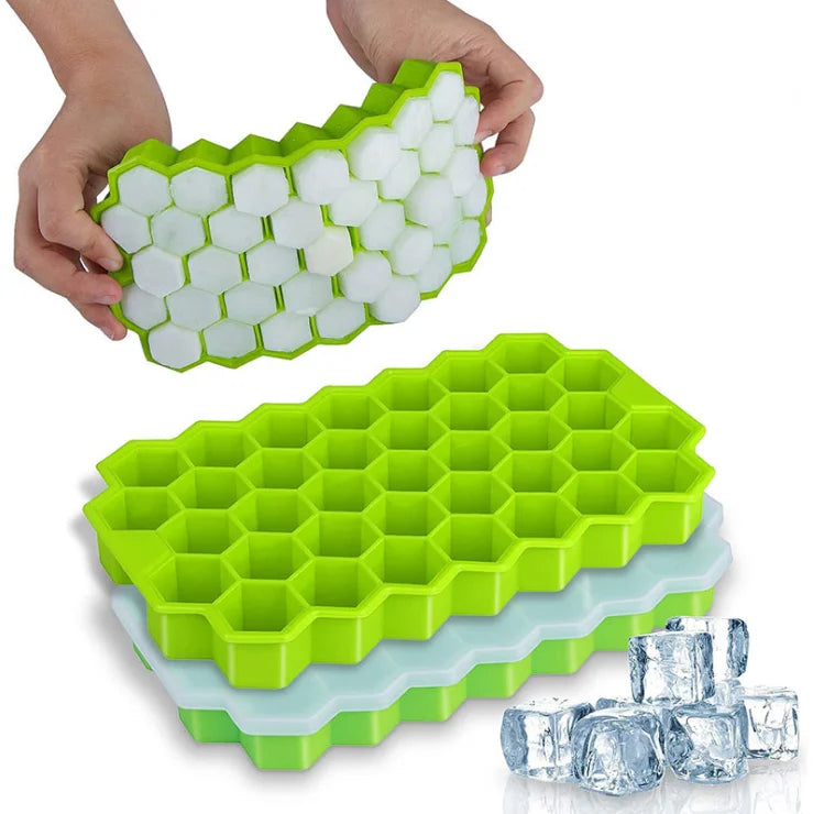 Bac à glaçons en silicone amovible 37 cases, avec couvercle amovible en silicone