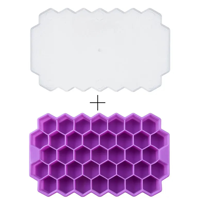 Bac à glaçons en silicone amovible 37 cases, avec couvercle amovible en silicone