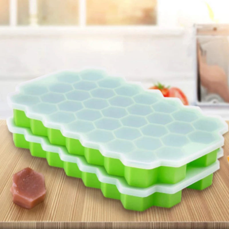 Bac à glaçons en silicone amovible 37 cases, avec couvercle amovible en silicone